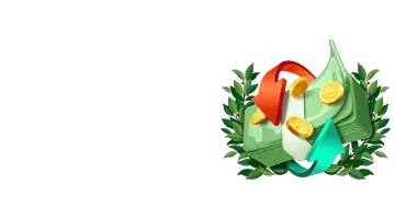 Кэшбэк предложение от Онлайн-казино Pinco, представлено в виде денег с зелёными стрелками.